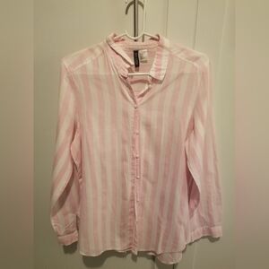 H&M Light Pink Striped Shirt